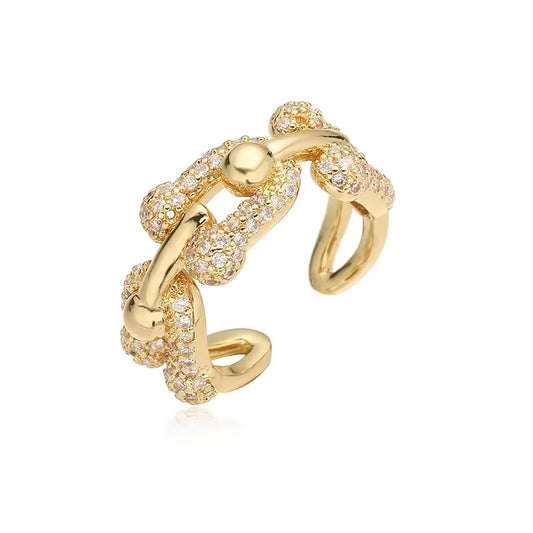 Chain-Link Ring New York Gold